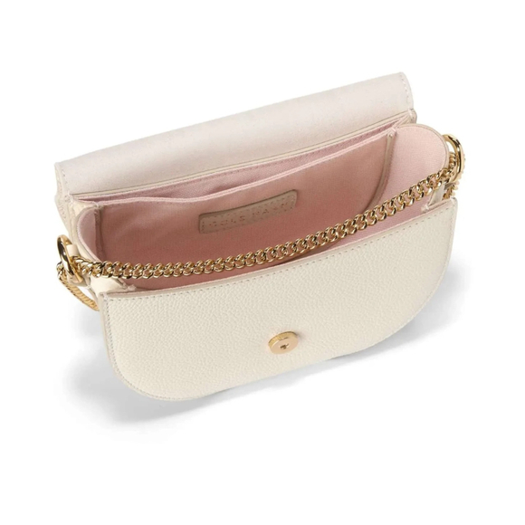 COLE HAAN Evie Chain Saddle Crossbody or Shoulder Bag in Ivory Color - Picture 4 of 7